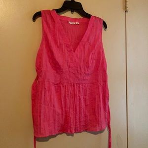 Cato Pink embellished sleeveless blouse size: L